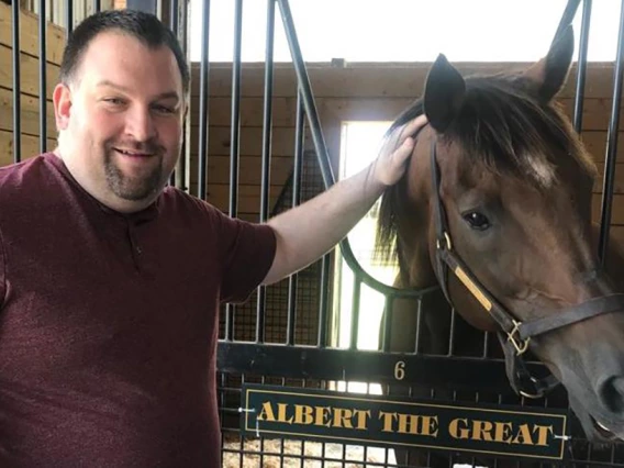 Pete Aiello with Albert the Great