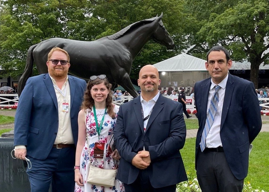 Longo (second from right) at Saratoga with fellow RTIP graduates Zach Taylor, Alexa Ravit, and Keith Doleshel