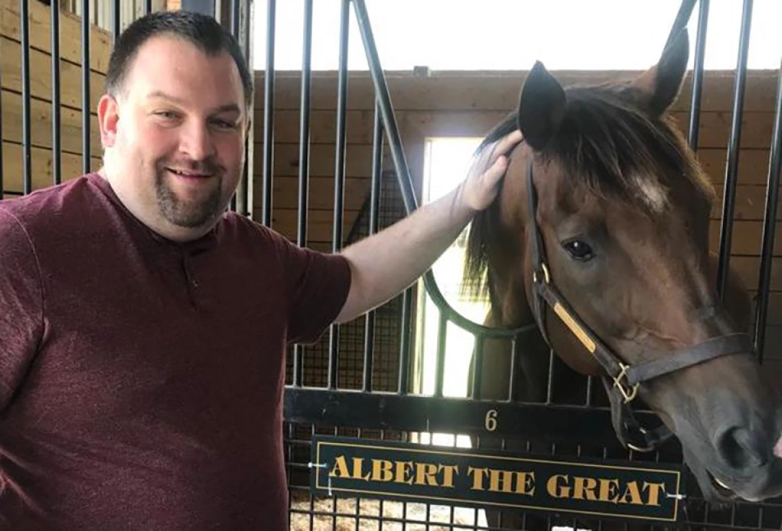 Pete Aiello with Albert the Great