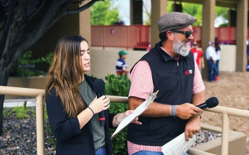 Giselle Lugo with Aaron Vercruysse at Arizona Downs